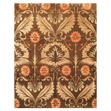 8x10 Brown, Tan, Peach Color Hand Knotted Tibetan Wool & Pure Silk Traditional Oriental Rug