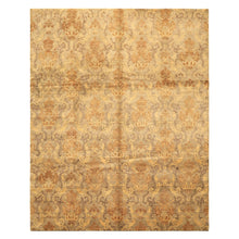 8x10 Brown, Gold, Tan Color Hand Knotted Indo Tibetan Wool Transitional Oriental Rug