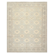 8x10 Seafoam, Gray, Cream Color Hand Knotted Tibetan Wool Transitional Oriental Rug