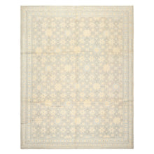 8x10 Gray, Ivory, Slate Color Hand Knotted Tibetan Wool Transitional Oriental Rug