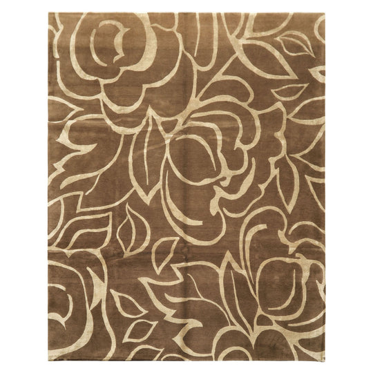 8x10 Hand Knotted Wool & Pure Silk Moss, Premium Tibetan Modern & Contemporay Tibetano Designer Rug