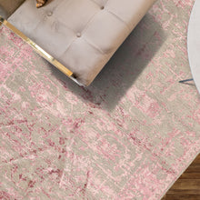 6x9 Moss, Pink, Color Hand Knotted Oushak Wool Modern & Contemporary Oriental Rug