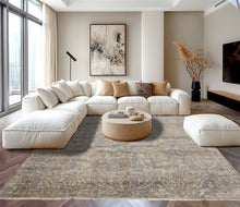 8x10 Gray, Beige, Brown Color Hand Knotted Oushak Wool Transitional Oriental Rug