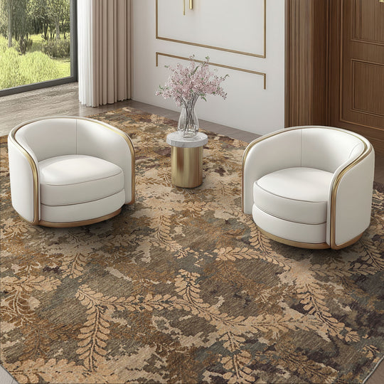 8'1''x9'11'' Hand Knotted Wool Beige, Gray Tibetan Transitional Rug