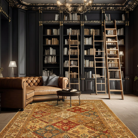 7'9''x9'10'' Hand Knotted Wool Beige, Tan Agra Transitional Rug