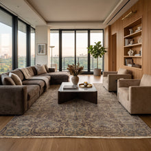 8x10 Beige, Tan, Taupe Color Hand Knotted Oushak Wool Transitional Oriental Rug