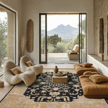 8x10 Black, Caramel, Taupe Color Hand Knotted Oushak Wool Traditional Oriental Rug