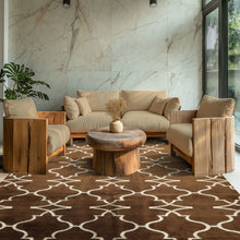 8x10 Brown, Silver, Color Hand Loomed Tibetan Wool & Bamboo Silk Transitional Oriental Rug