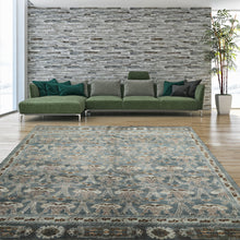 8x10 Aqua, Taupe, Brown Color Hand Knotted Tibetan Wool Traditional Oriental Rug