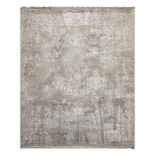 8x10 Moss, Gray, Blue Color Hand Knotted Tibetan Sherpa Wool & Bamboo Silk Modern & Contemporary Oriental Rug