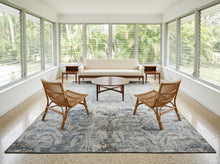 8x10 Slate, Blue, Gray Color Hand Knotted Sherpa Bamboo Silk Modern & Contemporary Oriental Rug
