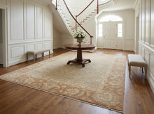 10x14 Seafoam, Mocha, Ivory Color Hand Knotted Peshawar Wool Traditional Oriental Rug