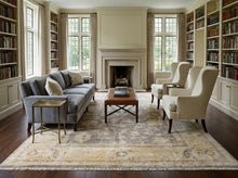 9x12 Taupe, Ivory, Gray Color Hand Knotted Oushak New Zealand Wool Transitional Oriental Rug