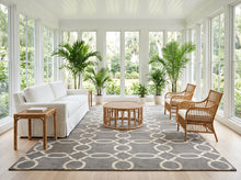 Multi Size Gray Silver Color Hand Loomed Tibetan Wool & Bamboo Silk Transitional Oriental Rug