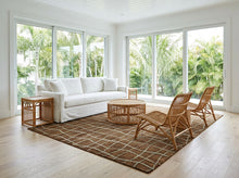 8x10 Brown, Aqua, Color Hand Knotted Tibetan Wool Modern & Contemporary Oriental Rug