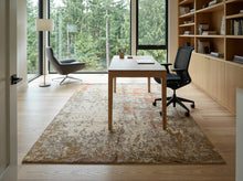 6x9 Beige, Brown, Gray Color Hand Knotted Tibetan Wool & Bamboo Silk Modern & Contemporary Oriental Rug