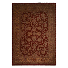 11x16 Burnt Orange, Light Gold, Mint Color Hand Knotted Tabriz wool Traditional Oriental Rug
