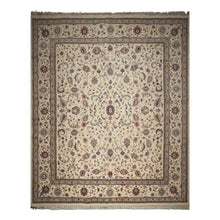 12x15 Ivory, Rose, Sage Color Hand Knotted Kashan wool Traditional Oriental Rug