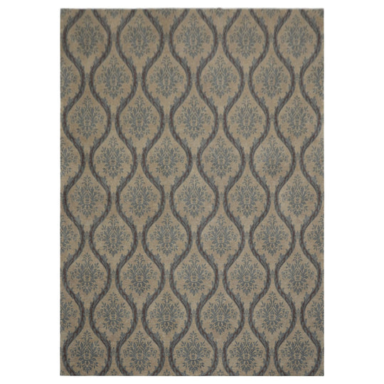 10x13'8'' Hand Knotted Wool Rug Silver, Gray Transitional Tibetan Rug