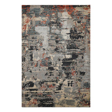 6x9 Gray, Charcoal, Rust Color Hand Knotted Sherpa Wool Modern Oriental Rug