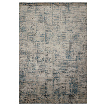 6x9 Ivory, Beige, Charcoal Color Hand Knotted Sherpa Bamboo Silk Modern Oriental Rug