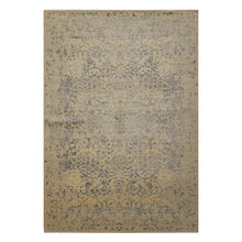 6x9 Beige, Gray, Color Hand Knotted Tibetan Bamboo Silk & Wool Transitional Oriental Rug