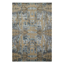 6x9 Gray, Blue, Brown Color Hand Knotted Sherpa Bamboo Silk & Wool Modern Oriental Rug