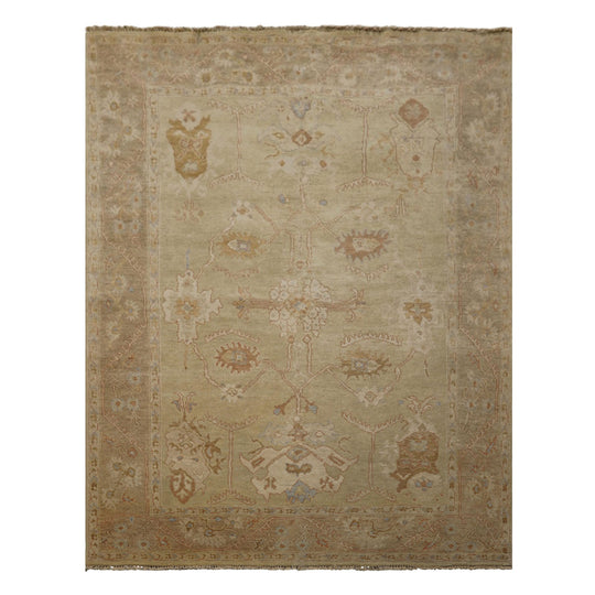 5'9''x8'7'' Hand Knotted Wool Rug Beige Brown Traditional Oushak