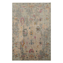 6x9 Taupe, Beige, Gray Color Hand Knotted Sherpa Wool & Bamboo Silk  Oriental Rug