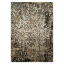 6x9 Beige, Brown, Charcoal Color Hand Knotted Sherpa Wool & Bamboo Silk Modern Oriental Rug
