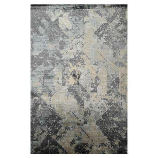5'8''x8'9'' Hand Loomed Bamboo Silk Rug Beige, Gray Modern Sherpa