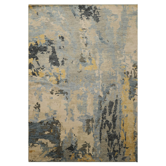6'2''x8'11'' Hand Knotted Wool Rug Beige, Gray Modern Oushak Rug