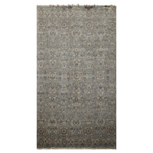 6x9 Blue, Brown, Ivory Color Hand Knotted Agra Wool Traditional Oriental Rug