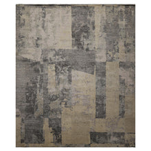 6x9 Beige, Gray, Taupe Color Hand Knotted Sherpa Wool & Bamboo Silk Modern Oriental Rug
