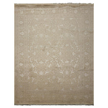 8x10 Ivory, Brown, Color Hand Knotted Tibetan Wool Transitional Oriental Rug