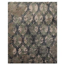 8x10 Taupe, Blue, Gray Color Hand Knotted Tibetan Bamboo Silk Modern Oriental Rug