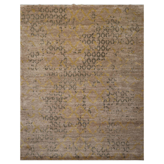 7'10''x9'10'' Hand Knotted Bamboo Silk Rug Taupe, Gray Modern Sherpa