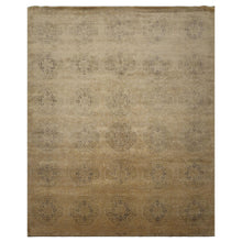 8x10 Beige, Gray, Tan Color Hand Knotted Tibetan Wool Transitional Oriental Rug