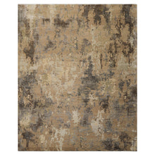 8x10 Brown, Gray, Beige Color Hand Knotted Sherpa Wool & Bamboo Silk Modern Oriental Rug