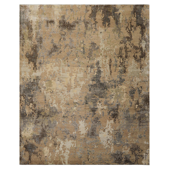 8x10 Hand Knotted Wool & Bamboo Silk Rug Brown, Gray Modern Sherpa