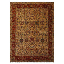 9x12 Brown, Rust, Beige Color Hand Knotted Agra Wool Traditional Oriental Rug