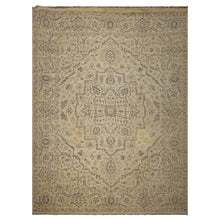 9x12 Beige, Taupe, Color Hand Knotted Peshawar Wool Transitional Oriental Rug