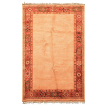 5x8 Orange, Red, Brown Color Hand Knotted Gabbeh Wool Modern Oriental Rug