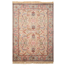 6x9 Brown, Slate, Rose Color Hand Knotted Oushak Wool Traditional Oriental Rug
