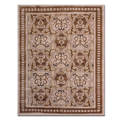 Ivory 6'x9' Hand Knotted 100% Wool Tibetian OrientalArea Rug - Oriental Rug Of Houston