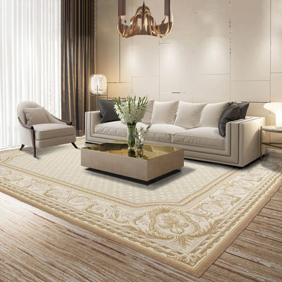 Hand Woven Aubusson 100% Wool Traditional Oriental Area Rug Beige 5'11