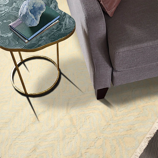 Hand Knotted Modern Area Rug Wool Area Rug Aqua 9' x 12'