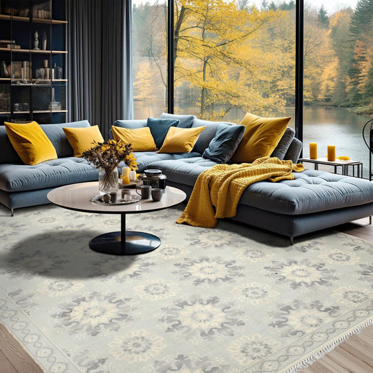 6' x 9' Hand knotted 100% Wool Oriental Area rug Modern Gray