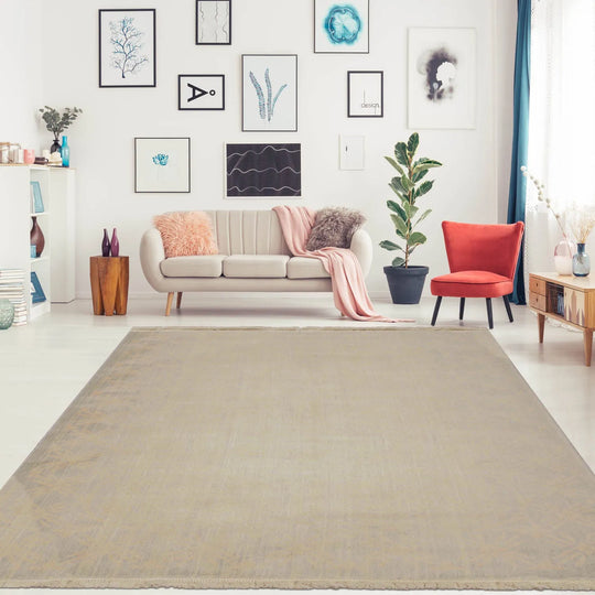 6' x 9' Hand Knotted Damask Pattern 100% Wool Area rug Gray