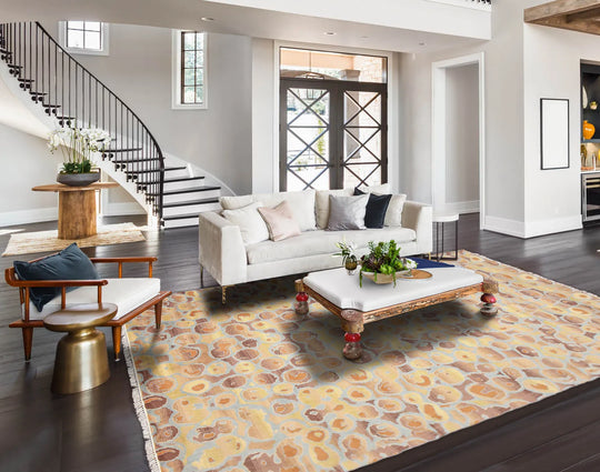 6' x 9' Designer Hand Knotted Modern 100% Wool Area rug Aqua